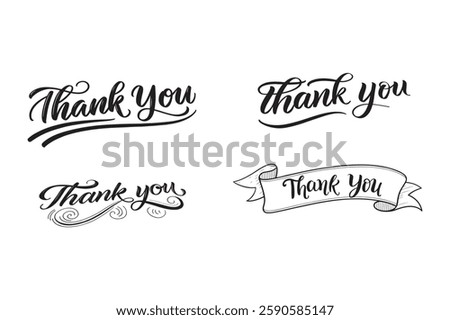 A sincere thank you note with stylish calligraphy, representing appreciation, kindness, and respect, ideal for business, personal, and social use.