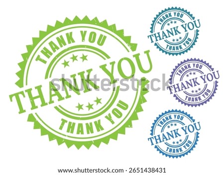 Sincere Thanks Stamp Pack, Gratitude Expression Label Vectors