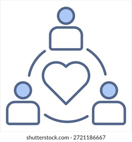 Ilustración vectorial de icono azul de sinceridad