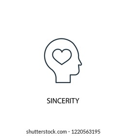 sincerity concept line icon. Simple element illustration. sincerity concept outline symbol design. Can be used for web and mobile UI/UX