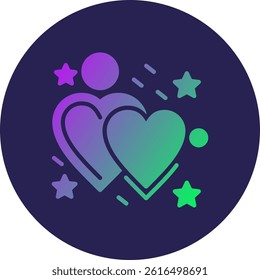 Sincerity Glyph Circle Gradient Icon