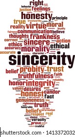 Sincerity word cloud concept. Collage made of words about sincerity. Vector illustration 