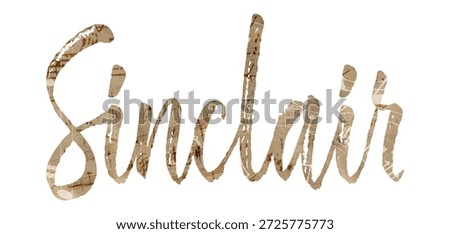 Sinclair - word name written - ideal for websites, presentations, cards, banners, prints, cricut, silhouette, sublimation, labels, stickers made with old music sheet