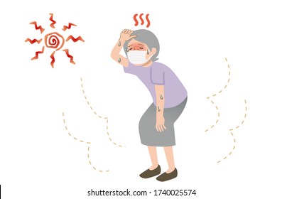 Sindh likely to Grandma's illustrations in heat stroke and the mask-
Written in vector