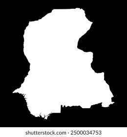 Mapa de la provincia de Sindh, provincia de Pakistán. Ilustración vectorial.