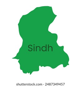 Sindh Province of Pakistan vector icon. Sindh Province State Map icon. Sindh State flat map