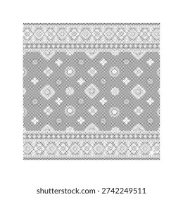 Sindhi Ajrak Pattern - Abstract Halftone Cultural Textile Art