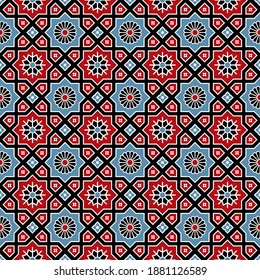 Sindhi Ajrak Pattern, Vector Illustration