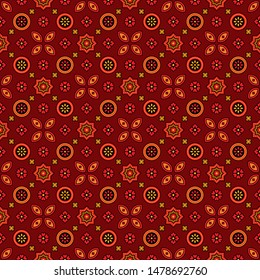 Sindhi Colourful Red Ajrak Pattern