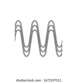 Sine Wave Icon Vector Logo