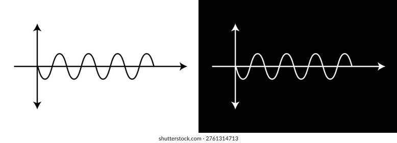 Sine wave vector illustration. Simple line drawing of sine wave. Sinusoidal wave diagram .Vector Illustration .EPS 10 .	