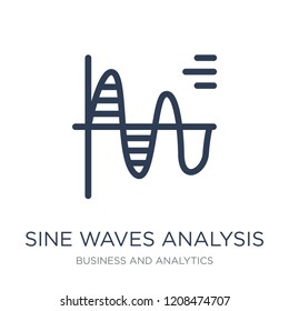 Sine Waves Analysis icon. Trendy flat vector Sine Waves Analysis icon on white background from Business and analytics collection, vector illustration can be use for web and mobile, eps10