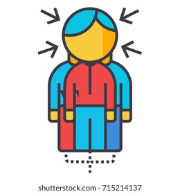 Sinergy flat line illustration, concept vector isolated icon 