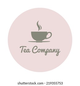 Sinfle teacup company name logo. Vector illustration