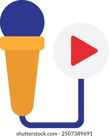 Icono de música de audio Vector Ilustración plana