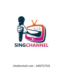 Sing Channel Logo Template Design Vector, Emblem, Design Concept, Creative Symbol, Icon