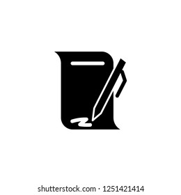 Sing a document, icon vector illustration in solid/glyph style