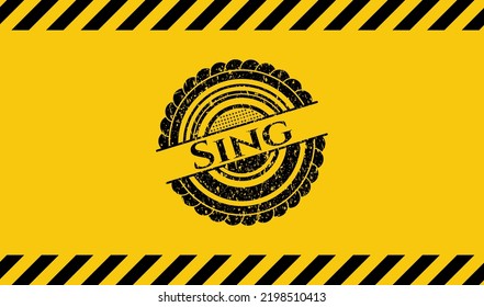 Sing grunge warning sign emblem. Vector Illustration. Detailed. 