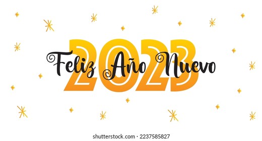 Sing happy new year 2023 in spanish, feliz año nuevo 2023 en español