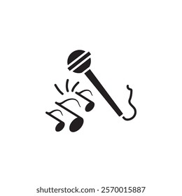 Sing icon black and white vector outline sign