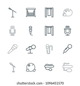 Sing icon. collection of 16 sing outline icons such as dancing emoji, microphone, swing. editable sing icons for web and mobile.