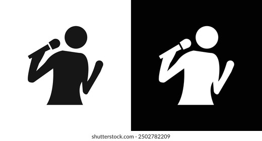 Sing icon line art vector