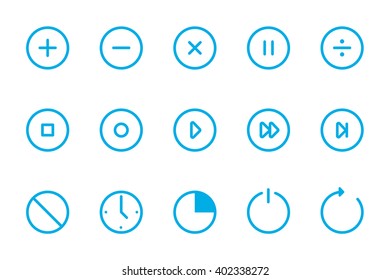 sing line icons blue