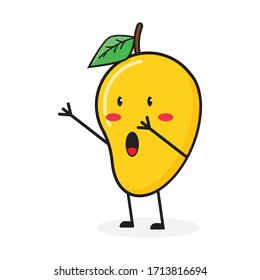 sing mango fruit cute character mascot vector design