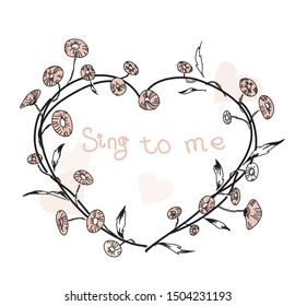 sing to me. decorative delicate ornament. decoration for a romantic event.