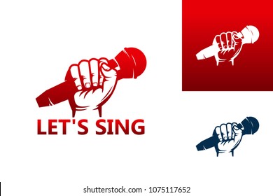 Sing mit Mikrofon in Hand Logo Template Design Vektor, Emblem, Design-Konzept, Creative Symbol, Symbol