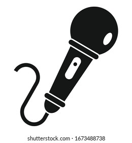 Icono del micrófono de canto. Ilustración simple del icono vectorial del micrófono de uso para el diseño web aislado en fondo blanco