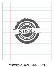 Sing pencil emblem. Vector Illustration. Detailed.