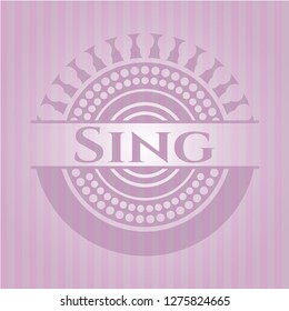 Sing pink emblem. Retro