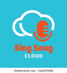 Sing song with cloud logo vector design symbol graphic icon sign illustration creative idea