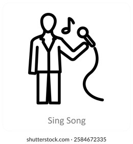 Sing Song and music icon concept