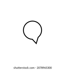 Sing and symbols concept. Single line icon for internet pages, apps, sites, banners, flyers. Line icon of speech bubble in form of circle 