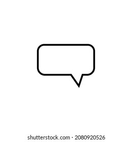 Sing and symbols concept. Single line icon for internet pages, apps, sites, banners, flyers. Line icon of speech bubble in form of rounded rectangle 