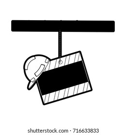 sing  warning and helmet  vector illustration