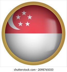 Singapore 3d Rounded Flag Button Icon Stock Vector (Royalty Free ...