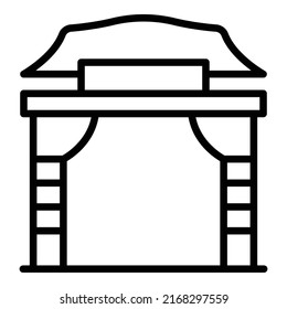 Singapore arch icon outline vector. City landmark. Asian building