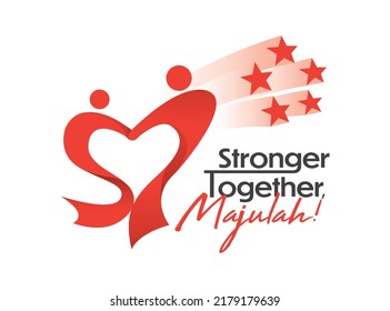 Singapore: August 9, 2022. Singapore National Day Logo. Majulah (Translate: Stronger Together). Vector Illustration For Banner, Flyer, And Poster. Official Logo.