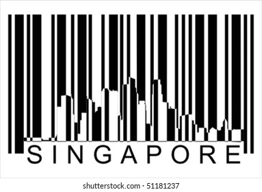 Singapore Bar Code. Isolated On Background, Vector