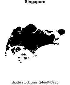 Singapore blank outline map design