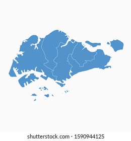 Singapore Blue Map On White Background Stock Vector (Royalty Free ...