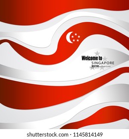 Singapore brochure cover vector,August 9th Singapore's independence day. Singapore National Day.  graphic for design element
