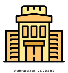 Singapore building icon outline vector. Map landmark. Asian city color flat