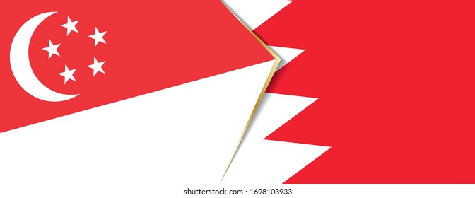 Singapore and Bulgaria flags, two vector flags symbol of relationship or confrontation.