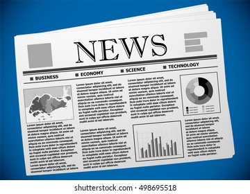 Singapore Business Economy On Newspaper Stock Vector Royalty Free 498695518