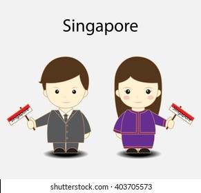 Singapore cartoon vector