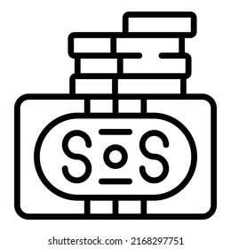 Singapore Cash Icon Outline Vector. City Map. Travel Asia